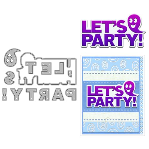 Let's Party Shadow Stanzformen für Kartenherstellung, Metall-Stanzformen Sets für DIY, handgemachtes Scrapbooking, Papierbasteln, Festivals, Album, Party, Hochzeit, dekoratives Zubehör von DHVTESN