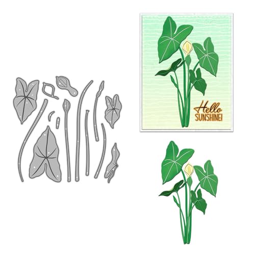 Lotusblätter-Stanzformen für Kartenherstellung, Zweige, Metall-Stanzformen-Sets für DIY, handgemachtes Scrapbooking, Papierbasteln, Festivals, Album, Party, Hochzeit, dekoratives Zubehör von DHVTESN