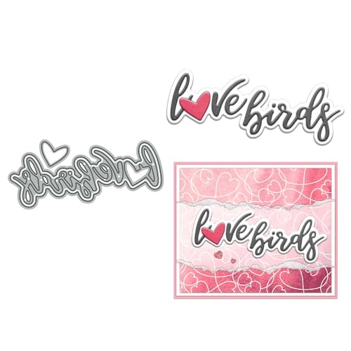 Love Birds Stanzformen für Kartenherstellung, Valentinstag, Metall-Stanzformen-Sets für DIY, handgemachtes Scrapbooking, Papierbasteln, Festivals, Album, Party, Hochzeit, dekoratives Zubehör von DHVTESN