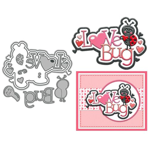Love Bug Stanzformen für Kartenherstellung, Marienkäfer, Metall-Stanzformen-Sets für DIY, handgemachtes Scrapbooking, Papierbasteln, Festivals, Album, Party, Hochzeit, dekoratives Zubehör von DHVTESN