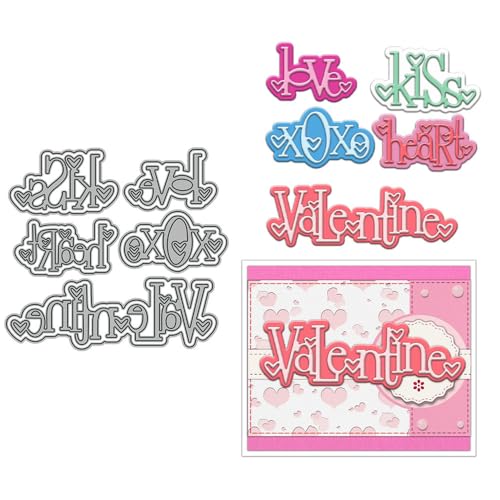 Love Kiss XOXO Stanzformen für Kartenherstellung, Metall-Stanzformen für Bastelarbeiten, Scrapbooking, Papierbasteln, Festivals, Album, Party, Hochzeit, dekoratives Zubehör von DHVTESN