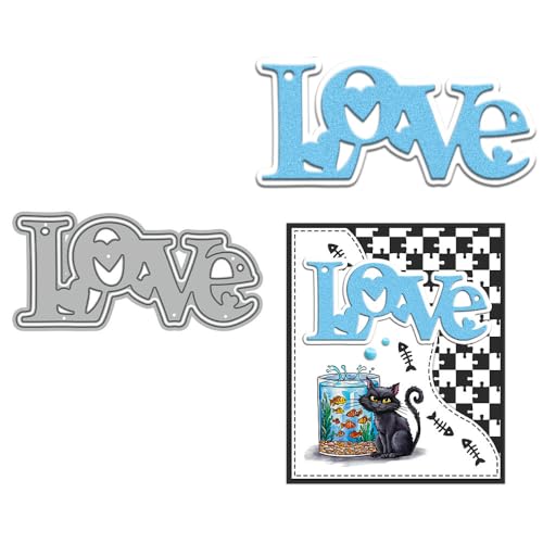 Love Stanzformen für Kartenherstellung, Metall-Stanzformen-Sets für Bastelarbeiten, Scrapbooking, Papierbasteln, Festivals, Album, Party, Hochzeit, dekoratives Zubehör von DHVTESN