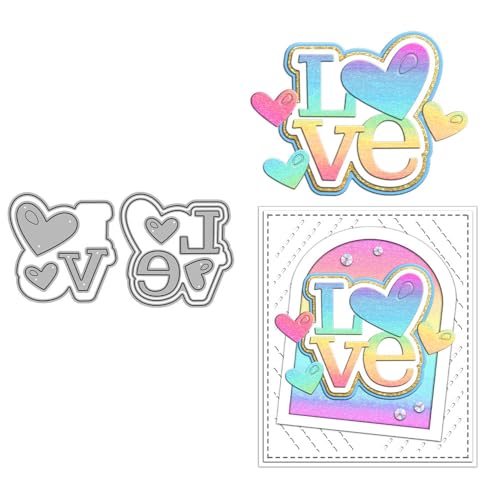 Love Stanzformen für Kartenherstellung, Valentinstag, Metall-Stanzformen-Sets für DIY, handgemachtes Scrapbooking, Papierbasteln, Festivals, Album, Party, Hochzeit, dekoratives Zubehör von DHVTESN
