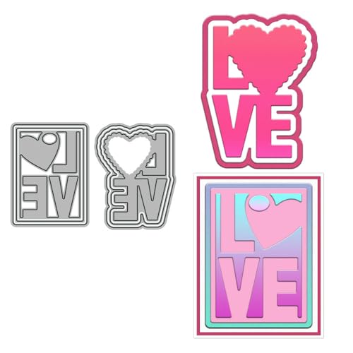 Love Stanzformen für Kartenherstellung, Valentinstag, Metall-Stanzformen-Sets für DIY, handgemachtes Scrapbooking, Papierbasteln, Festivals, Album, Party, Hochzeit, dekoratives Zubehör von DHVTESN