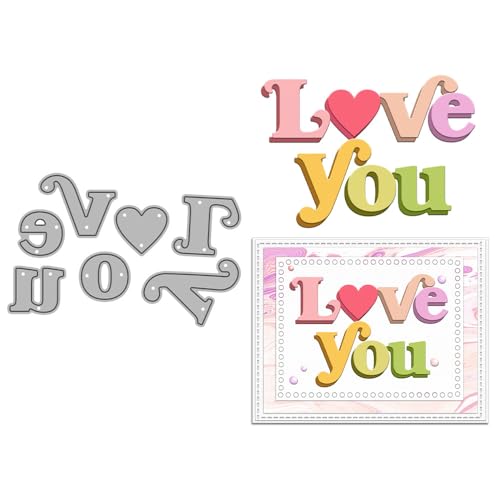 Love You Stanzformen für Kartenherstellung, Metall-Stanzformen-Sets für DIY, handgemachtes Scrapbooking, Papierbasteln, Festivals, Album, Party, Hochzeit, dekoratives Zubehör von DHVTESN