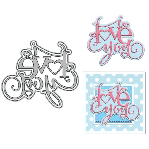 Love You Stanzformen für Kartenherstellung, Valentinstag, Metall-Stanzformen-Sets für DIY, handgemachtes Scrapbooking, Papierbasteln, Festivals, Album, Party, Hochzeit, dekoratives Zubehör von DHVTESN