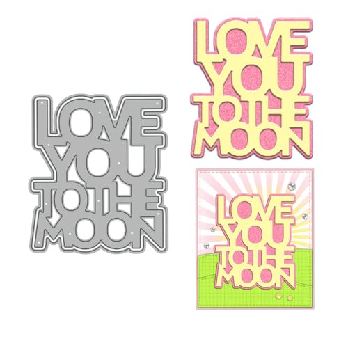 Love You to The Moon Stanzformen für Kartenherstellung, Metall-Stanzformen-Sets für DIY, handgemachtes Scrapbooking, Papierbasteln, Festivals, Album, Party, Hochzeit, dekoratives Zubehör von DHVTESN