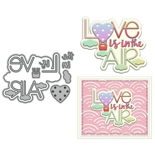 Love is in the Air Stanzformen für Kartenherstellung, Valentinstag, Metall-Stanzformen-Sets für DIY, handgemachtes Scrapbooking, Papierbasteln, Festivals, Album, Party, Hochzeit, dekoratives Zubehör von DHVTESN