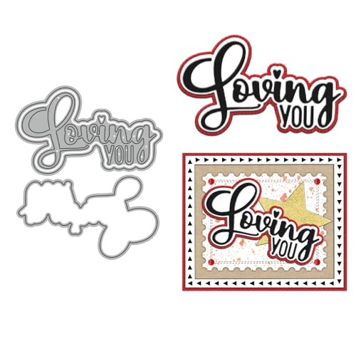 Loving You Stanzformen für Kartenherstellung, Metall-Stanzformen-Sets für DIY, handgemachtes Scrapbooking, Papierbasteln, Festivals, Album, Party, Hochzeit, dekoratives Zubehör von DHVTESN