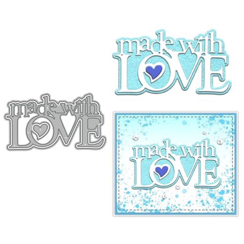 Made with Love Stanzformen für Kartenherstellung, Metall-Stanzformen-Sets für Bastelarbeiten, Scrapbooking, Papierbasteln, Festivals, Alben, Party, Hochzeit, dekoratives Zubehör von DHVTESN