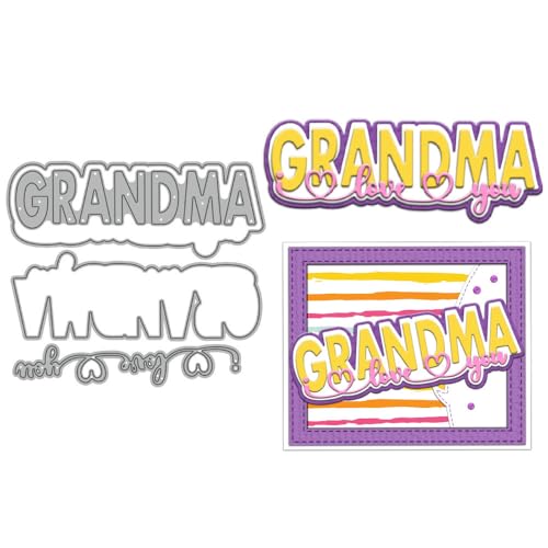 Metall-Stanzformen für die Kartenherstellung, Motiv: "Grandma Love You", für Bastelarbeiten, Scrapbooking, Papierbasteln, Festivals, Album, Party, Hochzeit, dekoratives Zubehör von DHVTESN