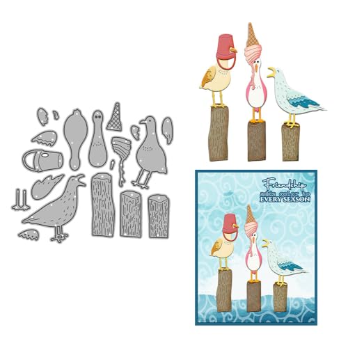 Möwen-Stanzformen für Kartenherstellung, Holz, Metall, Stanzformen-Sets für DIY, handgemachtes Scrapbooking, Papierbasteln, Festivals, Album, Party, Hochzeit, dekoratives Zubehör von DHVTESN