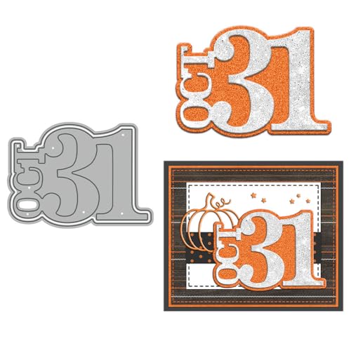 OCT 31 Stanzformen für Kartenherstellung, Metall-Stanzformen-Sets für DIY, handgemachtes Scrapbooking, Papierbasteln, Festivals, Album, Party, Hochzeit, dekoratives Zubehör von DHVTESN