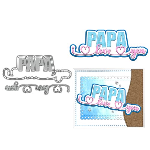 PAPA Love You Stanzformen für Kartenherstellung, Metall-Stanzformen-Sets für DIY, handgemachtes Scrapbooking, Papierbasteln, Festivals, Album, Party, Hochzeit, dekoratives Zubehör von DHVTESN