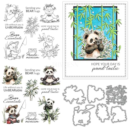 Panda Stempel und Stanzformen für Kartenherstellung, Bambus, transparent, Silikon, transparente Stempel und Metall-Stanzformen, Sets für DIY, Scrapbooking, Papierbasteln, Siegel, dekoratives Zubehör Panda Stempel und Stanzformen für Kartenherstellung, Bambus, transparent, Silikon, transparente Stempel und Metall-Stanzformen, Sets für DIY, Scrapbooking, Papierbasteln, Siegel, dekoratives Zubehör von DHVTESN