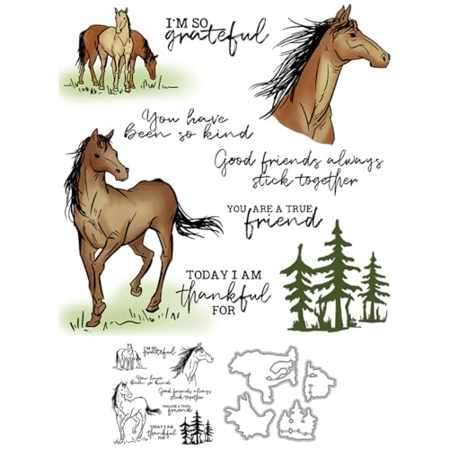 Pferdestempel und Stanzformen für Kartenherstellung, Tiermotiv, transparent, Silikon, Stempel und Metall-Stanzformen, Sets für DIY, Scrapbooking, Papierbasteln, Siegel, dekoratives Zubehör Pferdestempel und Stanzformen für Kartenherstellung, Tiermotiv, transparent, Silikon, Stempel und Metall-Stanzformen, Sets für DIY, Scrapbooking, Papierbasteln, Siegel, dekoratives Zubehör von DHVTESN