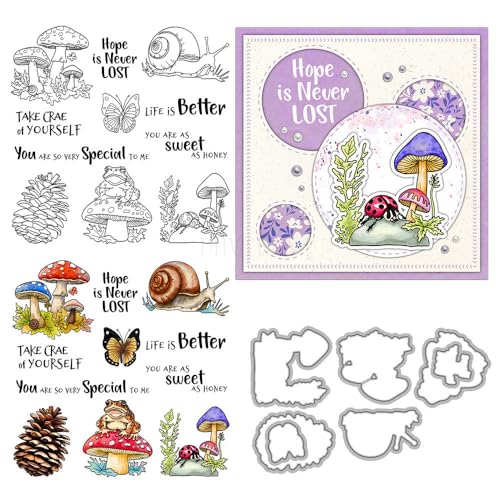 Pilz-Stempel und Stanzformen für Kartenherstellung, Tiermotiv, transparent, Silikon, transparent, Stempel und Metall-Stanzformen, Sets für DIY, Scrapbooking, Papierbasteln, Siegel, dekoratives Zubehör Pilz-Stempel und Stanzformen für Kartenherstellung, Tiermotiv, transparent, Silikon, transparent, Stempel und Metall-Stanzformen, Sets für DIY, Scrapbooking, Papierbasteln, Siegel, dekoratives Zubehör von DHVTESN