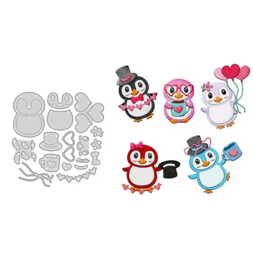 Pinguin-Stanzformen für Kartenherstellung, Tier-Metall-Stanzformen-Sets für DIY, handgemachtes Scrapbooking, Papierbasteln, Festivals, Album, Party, Hochzeit, dekoratives Zubehör von DHVTESN
