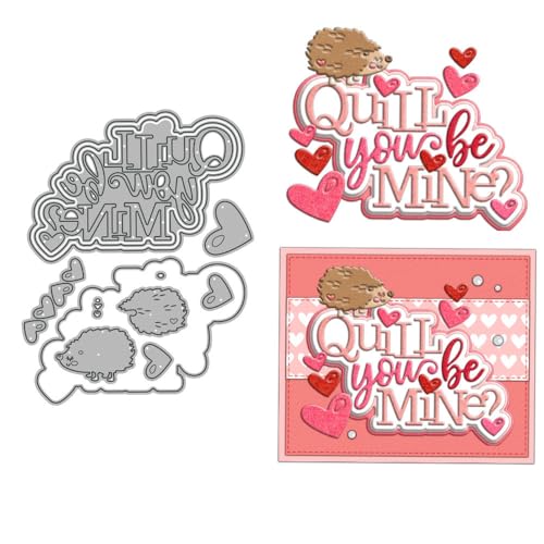 Quill You Be Mine Stanzformen für Kartenherstellung, Metall-Stanzformen-Sets für DIY, handgemachtes Scrapbooking, Papierbasteln, Festivals, Album, Party, Hochzeit, dekoratives Zubehör von DHVTESN