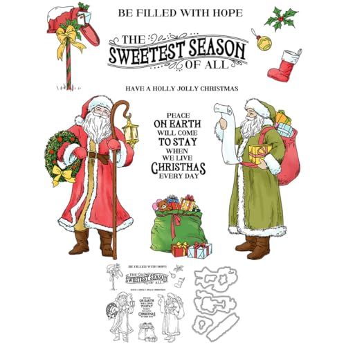 Realistische Weihnachtsmann-Stempel und Stanzformen für Kartenherstellung, Weihnachtsbox, transparenter Silikonstempel und Metall-Stanzformen, Sets für DIY, Scrapbooking, Papierbasteln, Siegel Realistische Weihnachtsmann-Stempel und Stanzformen für Kartenherstellung, Weihnachtsbox, transparenter Silikonstempel und Metall-Stanzformen, Sets für DIY, Scrapbooking, Papierbasteln, Siegel von DHVTESN