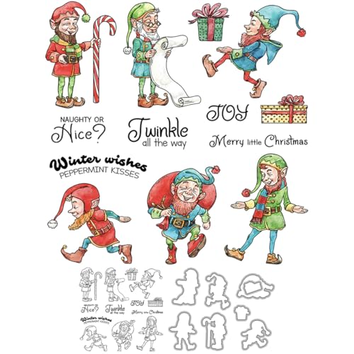 Seltsame Weihnachtsmann-Stempel und Stanzformen für Kartenherstellung, Weihnachtsbox, transparent, Silikon, klarer Stempel und Metall-Stanzformen, Sets für DIY, Scrapbooking, Papierbasteln, Siegel Seltsame Weihnachtsmann-Stempel und Stanzformen für Kartenherstellung, Weihnachtsbox, transparent, Silikon, klarer Stempel und Metall-Stanzformen, Sets für DIY, Scrapbooking, Papierbasteln, Siegel von DHVTESN