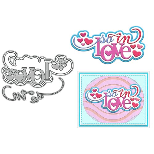 So in Love Stanzformen für Kartenherstellung, Valentinstag, Metall-Stanzformen-Sets für DIY, handgemachtes Scrapbooking, Papierbasteln, Festivals, Album, Party, Hochzeit, dekoratives Zubehör von DHVTESN