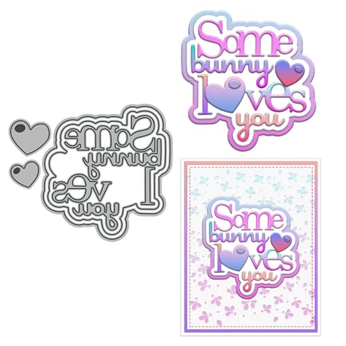 "Some Bunny Loves You" Stanzformen für Kartenherstellung, Metall-Stanzformen für Bastelarbeiten, Scrapbooking, Papierbasteln, Festivals, Album, Party, Hochzeit, dekoratives Zubehör von DHVTESN