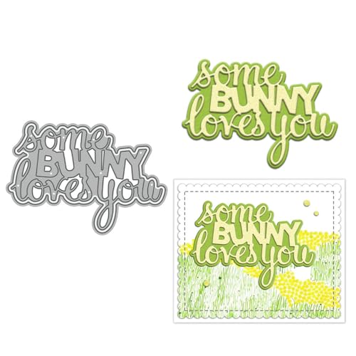 "Some Bunny Loves You" Stanzformen für Kartenherstellung, Metall-Stanzformen für Bastelarbeiten, Scrapbooking, Papierbasteln, Festivals, Album, Party, Hochzeit, dekoratives Zubehör von DHVTESN