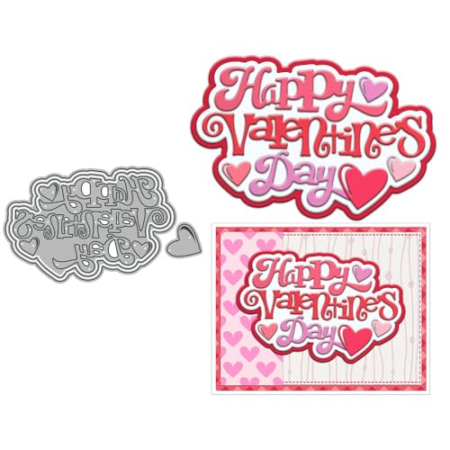Stanzformen "Happy Valentine Day" für Kartenherstellung, Liebe, Metall-Stanzformen für DIY, handgemachtes Scrapbooking, Papierbasteln, Festivals, Album, Party, Hochzeit, dekoratives Zubehör von DHVTESN