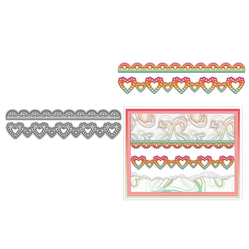 Stanzformen aus Spitze in Herzform für Kartenherstellung, Valentinstag, Metall-Stanzformen für DIY, handgemachtes Scrapbooking, Papierbasteln, Festivals, Album, Party, Hochzeit, dekoratives Zubehör von DHVTESN