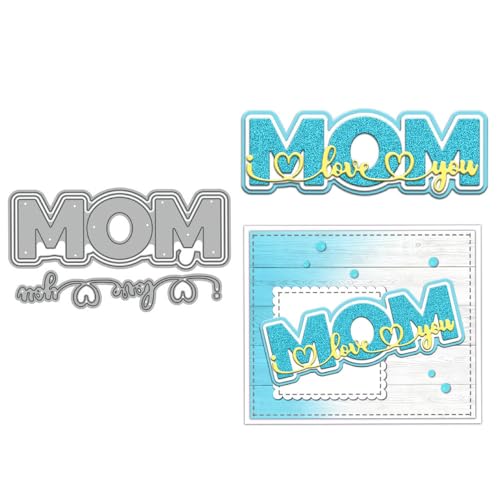 Stanzformen für Kartenherstellung, Motiv: "Mom", "Love You", Metall-Stanzformen für Bastelarbeiten, Scrapbooking, Papierbasteln, Festivals, Alben, Party, Hochzeit, dekoratives Zubehör von DHVTESN