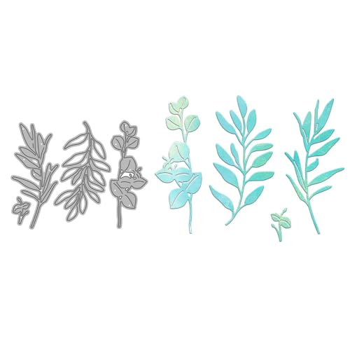 Stanzformen mit Blättern und Ästen für Kartenherstellung, Pflanzen, Metall-Stanzformen für Bastelarbeiten, Scrapbooking, Papierbasteln, Festivals, Album, Party, Hochzeit, dekoratives Zubehör von DHVTESN