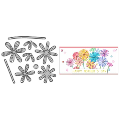 Stanzformen mit Gänseblümchen für Kartenherstellung, Metall-Stanzformen für Bastelarbeiten, Scrapbooking, Papierbasteln, Festivals, Album, Party, Hochzeit, dekoratives Zubehör von DHVTESN