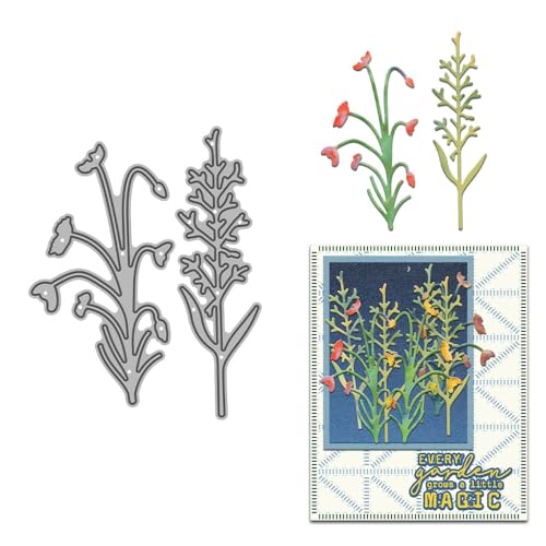 Stanzformen mit verzweigten Blumen für Kartenherstellung, Pflanzen, Metall-Stanzformen-Sets für DIY, handgemachtes Scrapbooking, Papierbasteln, Festivals, Album, Party, Hochzeit, dekoratives Zubehör von DHVTESN