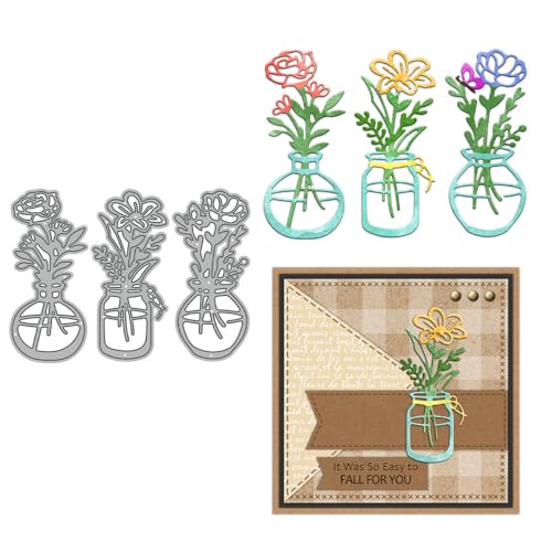 Stanzschablonen-Sets für Karten, Vasen, Blätter, Stanzformen aus Metall, für Bastelarbeiten, Scrapbooking, Papierbasteln, Festivals, Album, Party, Hochzeit, dekoratives Zubehör von DHVTESN