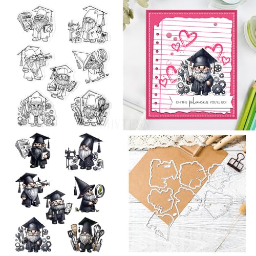 Stempel und Stanzformen für Abschlussfeiern, Kartenherstellung, Alter Mann, transparenter Silikon-Stempel und Metall-Stanzformen, Sets für DIY, Scrapbooking, Papierbasteln, Siegel, dekoratives Zubehör Stempel und Stanzformen für Abschlussfeiern, Kartenherstellung, Alter Mann, transparenter Silikon-Stempel und Metall-Stanzformen, Sets für DIY, Scrapbooking, Papierbasteln, Siegel, dekoratives Zubehör von DHVTESN