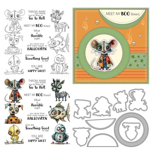 Stempel und Stanzformen für Grußkarten, Halloween-Kürbis-Stempel und Metall-Stanzformen, Sets für DIY, Scrapbooking, Papierbasteln, Siegel, dekoratives Zubehör Stempel und Stanzformen für Grußkarten, Halloween-Kürbis-Stempel und Metall-Stanzformen, Sets für DIY, Scrapbooking, Papierbasteln, Siegel, dekoratives Zubehör von DHVTESN