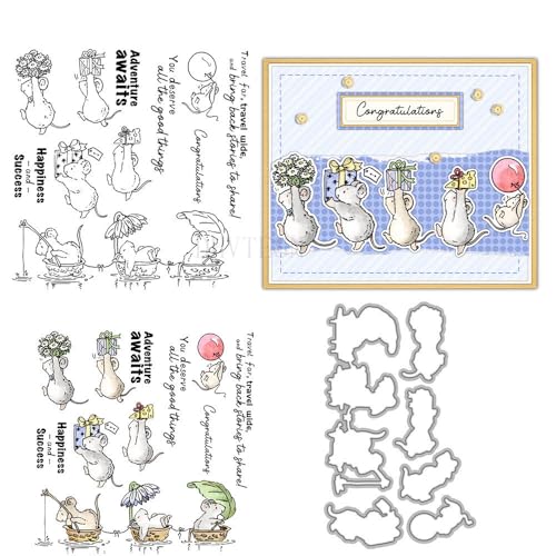 Stempel und Stanzformen für Kartengestaltung Mäuse aus transparentem Silikon, transparent, Stempel und Metall-Stanzformen, Sets für Bastelarbeiten, Scrapbooking, Papierbasteln, Dichtungen, dekoratives Stempel und Stanzformen für Kartengestaltung Mäuse aus transparentem Silikon, transparent, Stempel und Metall-Stanzformen, Sets für Bastelarbeiten, Scrapbooking, Papierbasteln, Dichtungen, dekoratives von DHVTESN