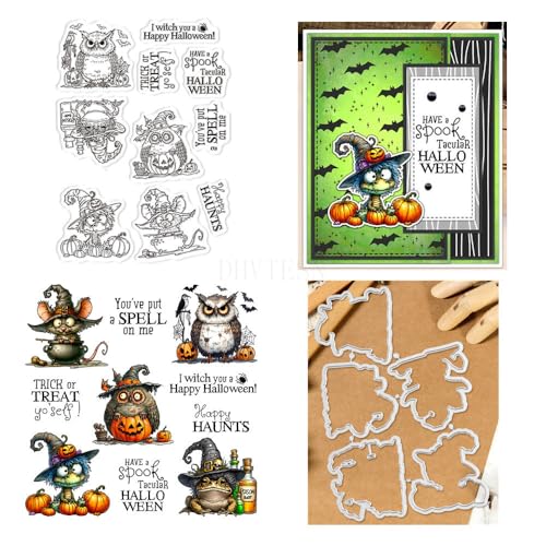 Stempel und Stanzformen für Kartenherstellung, Halloween, Kürbis, transparenter Silikon-Stempel und Metall-Stanzformen, Sets für DIY, Scrapbooking, Papierbasteln, Siegel, dekoratives Zubehör Stempel und Stanzformen für Kartenherstellung, Halloween, Kürbis, transparenter Silikon-Stempel und Metall-Stanzformen, Sets für DIY, Scrapbooking, Papierbasteln, Siegel, dekoratives Zubehör von DHVTESN