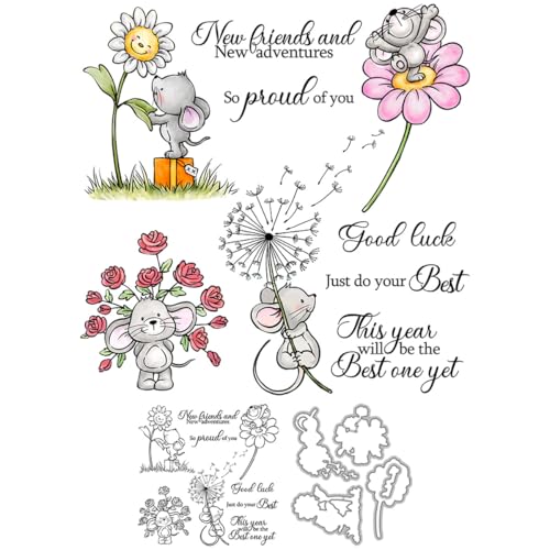 Stempel und Stanzformen für Kartenherstellung, Löwenzahn, transparent, Silikon, Stempel und Metall-Stanzformen, Sets für DIY, Scrapbooking, Papierbasteln, Siegel, dekoratives Zubehör von DHVTESN
