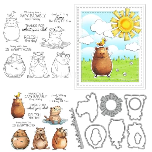 Stempel und Stanzformen für Kartenherstellung, Meerschweinchen, transparent, Silikon, transparent, Stempel und Metall-Stanzformen, Sets für DIY, Scrapbooking, Papierbasteln, Siegel, dekoratives Stempel und Stanzformen für Kartenherstellung, Meerschweinchen, transparent, Silikon, transparent, Stempel und Metall-Stanzformen, Sets für DIY, Scrapbooking, Papierbasteln, Siegel, dekoratives von DHVTESN