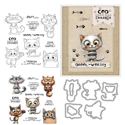Stempel und Stanzformen für Kartenherstellung, Tiermotiv, transparent, Silikon, Stempel und Metall-Stanzformen, Sets für DIY, Scrapbooking, Papierbasteln, Siegel, dekoratives Zubehör von DHVTESN