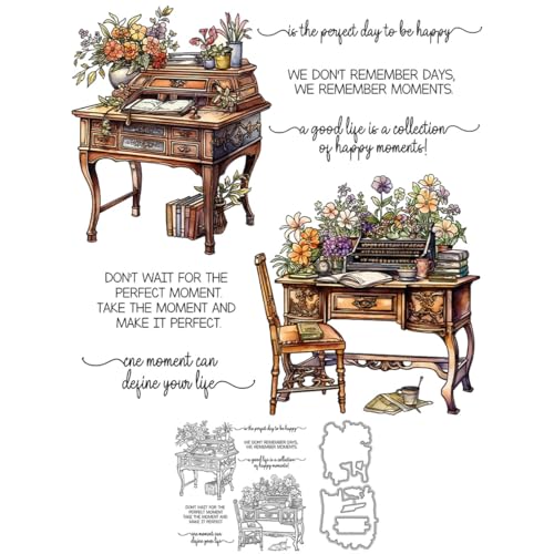 Stempel und Stanzformen für alte Tische, Stühle, zur Kartenherstellung, Blumen, Bücher, transparentes Silikon, klare Stempel und Metall-Stanzformen, Sets für Bastelarbeiten, Scrapbooking Stempel und Stanzformen für alte Tische, Stühle, zur Kartenherstellung, Blumen, Bücher, transparentes Silikon, klare Stempel und Metall-Stanzformen, Sets für Bastelarbeiten, Scrapbooking von DHVTESN