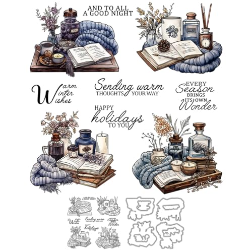 Stempel und Stanzformen für die Kartenherstellung, Decke, Buch, Tannenzapfen, transparentes Silikon, klarer Stempel und Metall-Stanzformen, Sets für DIY, Scrapbooking, Papierbasteln, Siegel Stempel und Stanzformen für die Kartenherstellung, Decke, Buch, Tannenzapfen, transparentes Silikon, klarer Stempel und Metall-Stanzformen, Sets für DIY, Scrapbooking, Papierbasteln, Siegel von DHVTESN