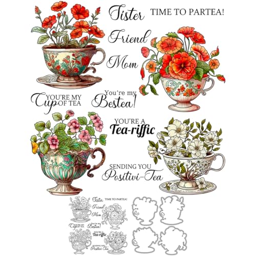 Stempel und Stanzformen für die Kartenherstellung, Teetasse, transparentes Silikon, transparent, Stempel und Metall-Stanzformen, Sets für DIY, Scrapbooking, Papierbasteln, Dichtungen, dekoratives Stempel und Stanzformen für die Kartenherstellung, Teetasse, transparentes Silikon, transparent, Stempel und Metall-Stanzformen, Sets für DIY, Scrapbooking, Papierbasteln, Dichtungen, dekoratives von DHVTESN
