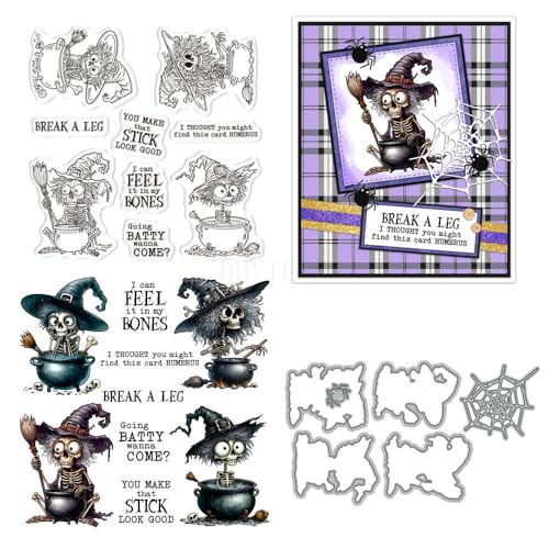 Stempel und Stanzformen mit Hexenhut, Totenkopf, für Kartenherstellung, Halloween, Besen, transparenter Silikonstempel und Metall-Stanzformen, Sets für DIY, Scrapbooking, Papierbasteln, Siegel Stempel und Stanzformen mit Hexenhut, Totenkopf, für Kartenherstellung, Halloween, Besen, transparenter Silikonstempel und Metall-Stanzformen, Sets für DIY, Scrapbooking, Papierbasteln, Siegel von DHVTESN