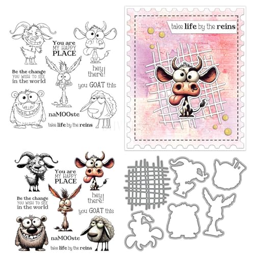 Stempel und Stanzformen mit Schafen für Kartenherstellung, Tier, transparent, Silikon, transparent, Stempel und Metall-Stanzformen, Sets für DIY, Scrapbooking, Papierbasteln, Siegel, dekoratives Stempel und Stanzformen mit Schafen für Kartenherstellung, Tier, transparent, Silikon, transparent, Stempel und Metall-Stanzformen, Sets für DIY, Scrapbooking, Papierbasteln, Siegel, dekoratives von DHVTESN