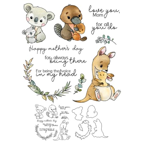 Stempel und Stanzformen mit Tiermotiven für Kartenherstellung, Känguru, transparent, Silikon, Stempel und Metall-Stanzformen, Sets für DIY, Scrapbooking, Papierbasteln, Siegel, dekoratives Zubehör Stempel und Stanzformen mit Tiermotiven für Kartenherstellung, Känguru, transparent, Silikon, Stempel und Metall-Stanzformen, Sets für DIY, Scrapbooking, Papierbasteln, Siegel, dekoratives Zubehör von DHVTESN