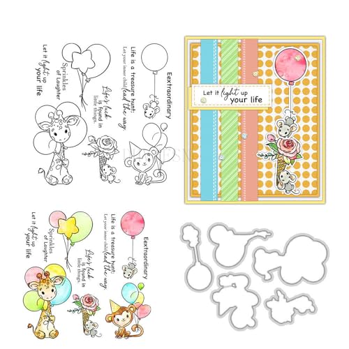 Stempel und Stanzformen mit Tiermotiven für Kartenherstellung, Party, transparentes Silikon, klarer Stempel und Metall-Stanzformen, Sets für DIY, Scrapbooking, Papierbasteln, Siegel, dekoratives Stempel und Stanzformen mit Tiermotiven für Kartenherstellung, Party, transparentes Silikon, klarer Stempel und Metall-Stanzformen, Sets für DIY, Scrapbooking, Papierbasteln, Siegel, dekoratives von DHVTESN