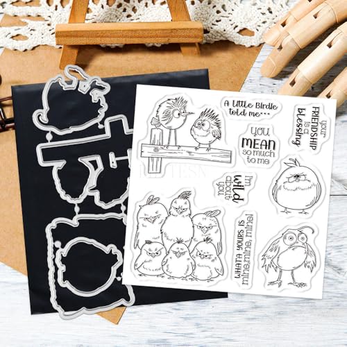 Stempel und Stanzformen mit Vögeln für Kartenherstellung, Tiere, transparent, Silikon, transparent, Stempel und Metall-Stanzformen, Sets für DIY, Scrapbooking, Papierbasteln, Siegel, dekoratives Stempel und Stanzformen mit Vögeln für Kartenherstellung, Tiere, transparent, Silikon, transparent, Stempel und Metall-Stanzformen, Sets für DIY, Scrapbooking, Papierbasteln, Siegel, dekoratives von DHVTESN
